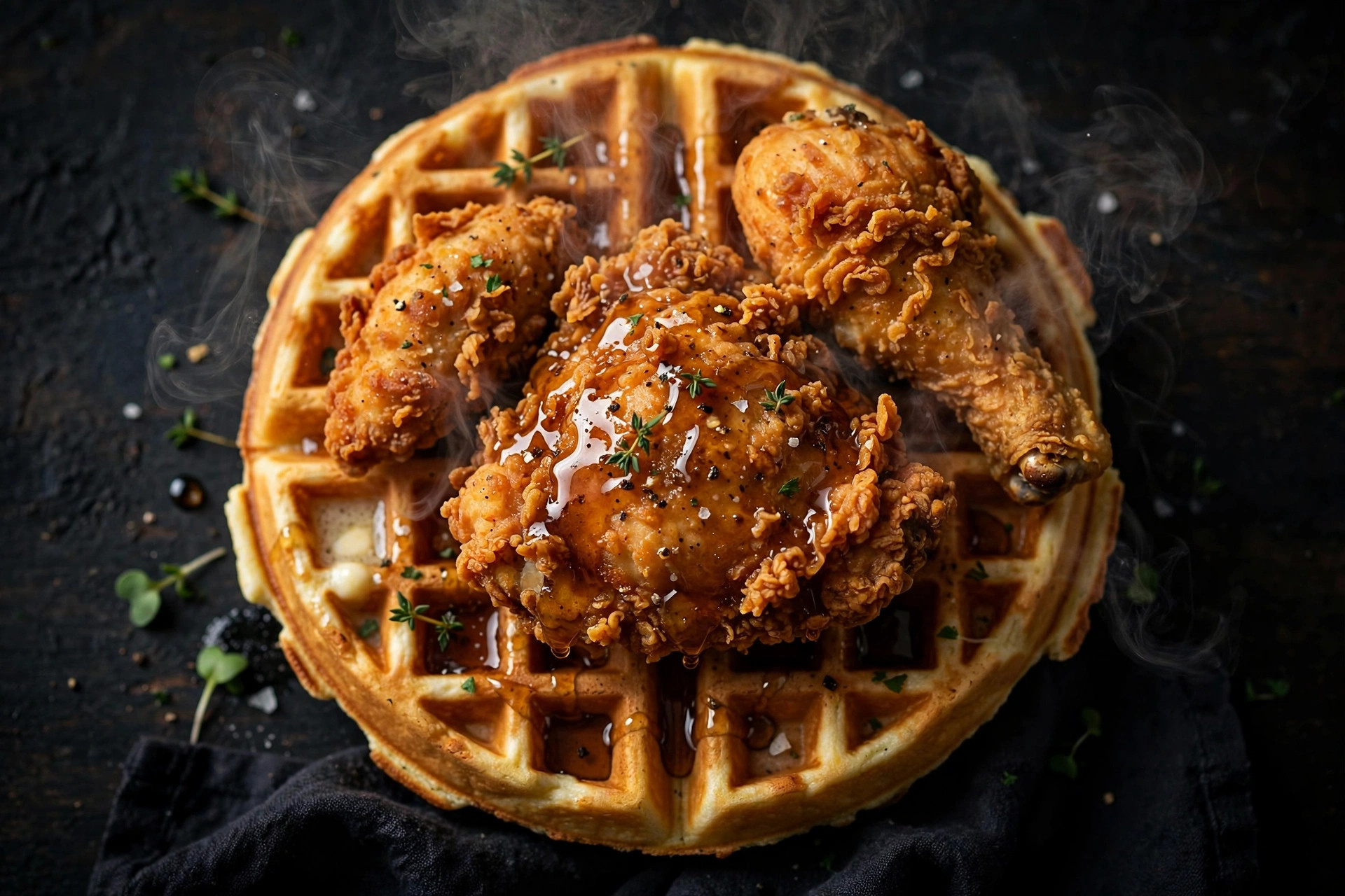 Fried chicken and waffles
